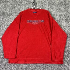 Vtg Lakeshirts Sweatshirt Mens Large Red Fleece Crew Timberwolf Inn Minnesota